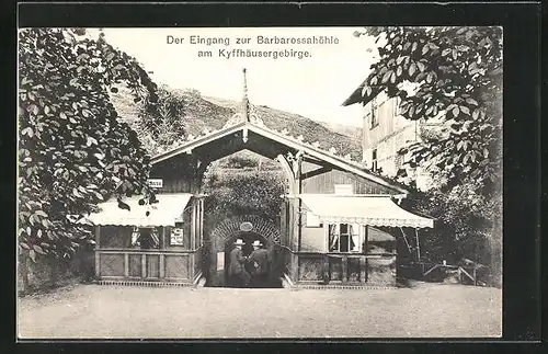 AK Rottleben im Kyffhäusergebirge, Eingang zur Barbarossahöhle