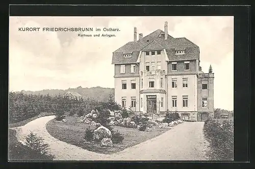 AK Friedrichsbrunn im Ostharz, Kurhaus und Anlagen