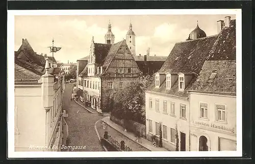 AK Wurzen i. Sa., Domgasse mit Tapetengeschäft