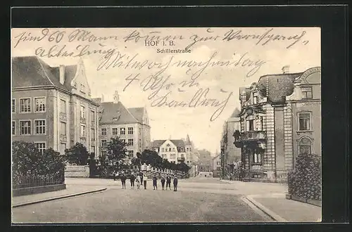 AK Hof i. B., Kinder auf der Schillerstrasse