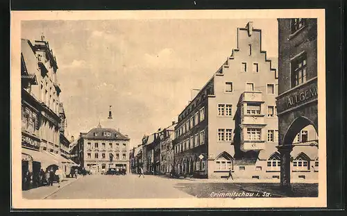 AK Crimmitschau i. Sa., Blick in Strassenpartie