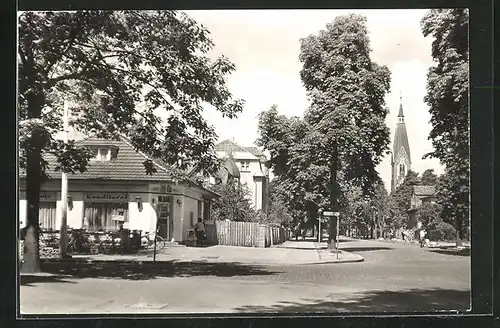 AK Eichwalde / Kr. Königs Wusterhausen, Café und Konditorei an der Grünauer Strasse