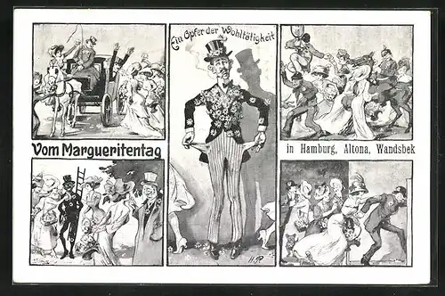 AK Hamburg, Szenen vom Margueritentag 1911, Blumentag