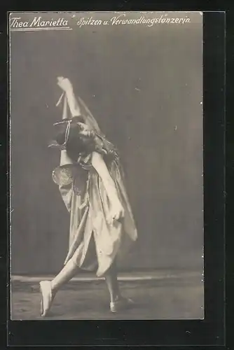 AK Thea Marietta, Spitzen- u. Verwandlungstänzerin, Ausdruckstanz