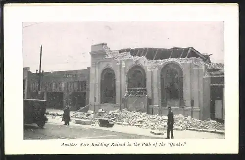 Leporello-AK Long Beach, CA, Diverse Ortsansichten nach Erdbeben