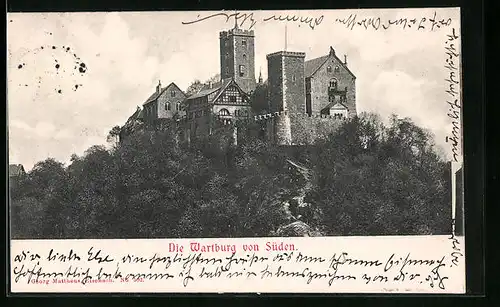 AK Eisenach, Wartburg von Süden gesehen