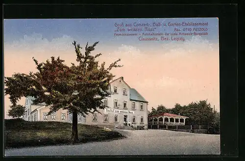 AK Claussnitz, das Konzert-, Ball- und Garten-Etablissement Zum weissen Ross