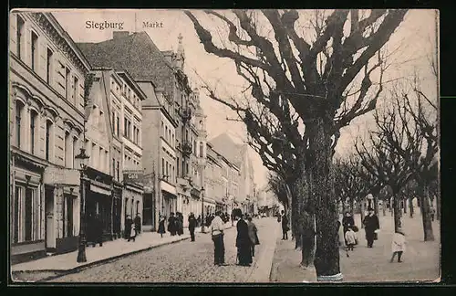 AK Siegburg, Passanten auf dem Marktplatz