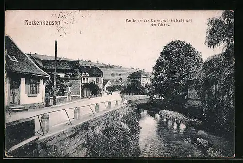 AK Rockenhausen, Partie an der Gutenbrunnenstrasse und der Alsenz