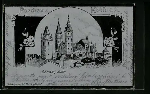 Künstler-AK Kolin, Dekansky Chram