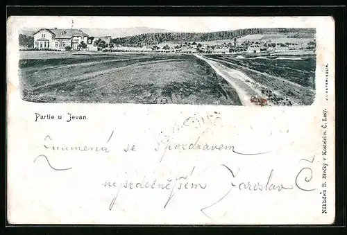 AK Jevany, auf der Strasse zum Ort hin