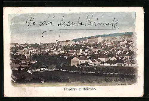 AK Horovice, Generalansicht der Stadt mit Blick zum Schloss