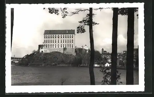 AK Plumenau in Mähren, Blick auf das Schloss