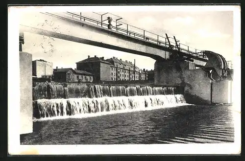 AK Prerov, Partie an der Schleuse in der Stadt