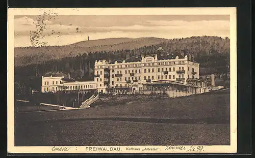 AK Freiwaldau in Schlesien, Blick auf das Kurhaus Altvater