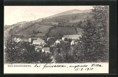 AK Bad Gräfenberg, Blick vom Wald auf das Sanatorium und die Wohnhäuser