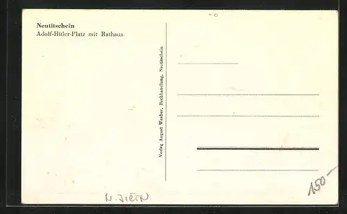 AK Neutitschein, Platz mit dem Rathaus