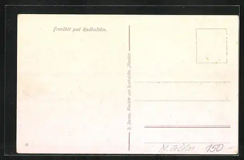 AK Frenstat p. Radh., Blick über die Wiesen und Felder auf die Stadt