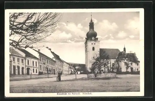 AK Kunstat na Morave, Namesti, Kostel