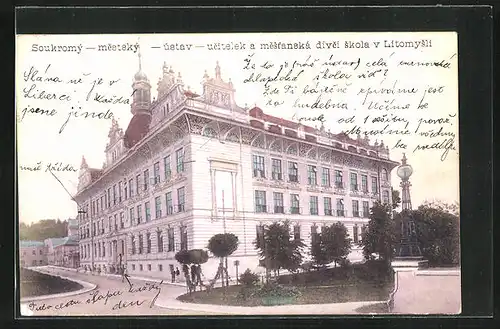 AK Leitomischl / Litomysl, Soukromy mestsky, ustav, ucitelek a mestanska divci skola