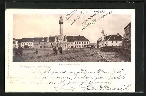 AK Jaromerice, Cast dolniho Namesti, Monument