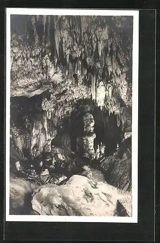 AK Trieste, R.R. Grotte di Postumia Presso Trieste, La grande colonna nel Tartaro, Höhle