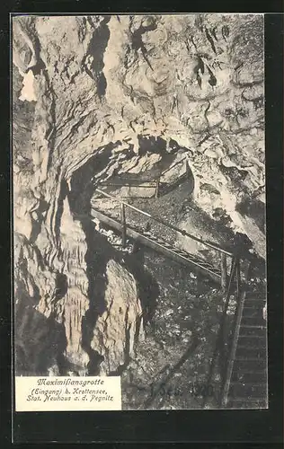 AK Neuhaus a.d. Pegnitz, Aufgang am Krottensee in der Maximiliansgrotte