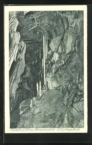 AK Rübeland im Harz, die 8000 jährige Säule in der Hermannshöhle