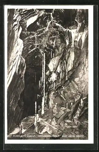 AK Rübeland im Harz, Hermannshöhle, Formation der 8000 jährigen Säule