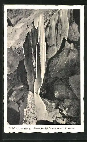 AK Rübeland im Harz, Hermannshöhle, das weisse Gewand