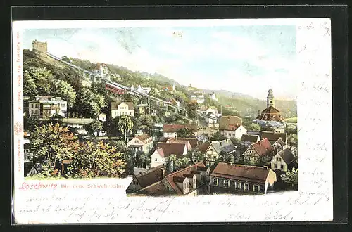 AK Loschwitz, die neue Schwebebahn im Ort