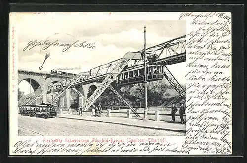 AK Wuppertal, Barmen-Elberfeld-Vohwinkel, Strassenbahn an der Bahnstrecke