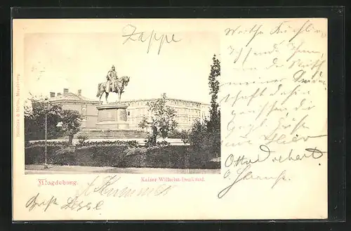 AK Magdeburg, Partie am Kaiser Wilhelm Denkmal