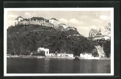 AK Znaim, Teilansicht mit Schloss