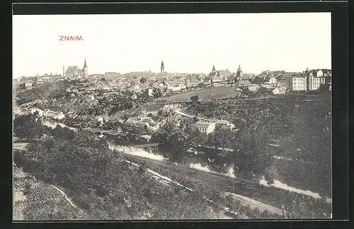 AK Znaim, Panoramablick auf die Stadt