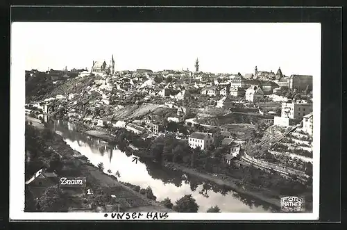 AK Znaim, Stadtpanorama