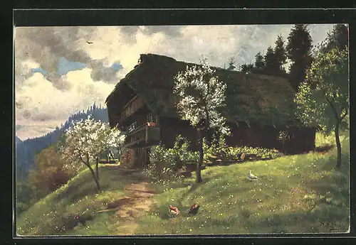 Künstler-AK Heinrich Hoffmann: Frühling im Schwarzwald