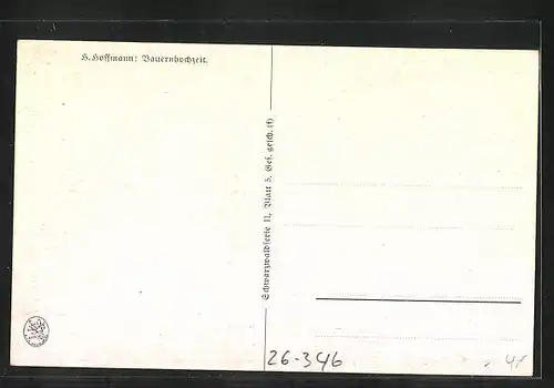 Künstler-AK Heinrich Hoffmann: Bauernhochzeit im Schwarzwald