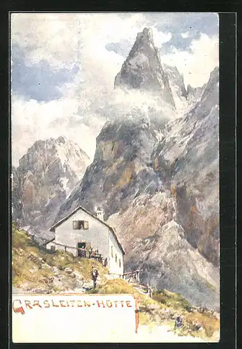 Künstler-AK Edward Theodore Compton: Idylle an der Grasleiten-Hütte