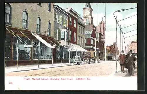 AK Chester, PA, North Market Street showing City Hall