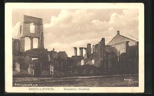 AK Brest-Litowsk, zerstörter Stadtteil