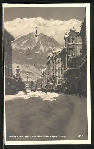 AK Innsbruck, Maria-Theresien-Strasse im Winter