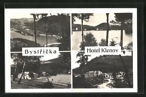 AK Bystricka, Hotel Klenov, Ortsansicht