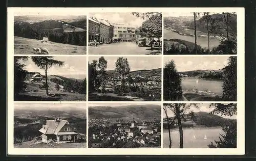 AK Klein-Bistritz, Ortsansicht, Jawornikgebirge i. d. Wallachei, Wsetin