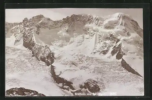 Foto-AK Fritz Gratl: Breithorn, Blick vom Gornergrat