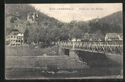 AK Bad Liebenzell, Partie an der Brücke