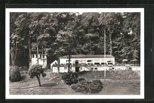 AK Bodenwerder / Weser, Gasthaus Münchhausen Berggarten