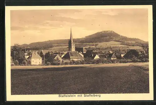 AK Staffelstein, Ortsansicht mit Staffelberg