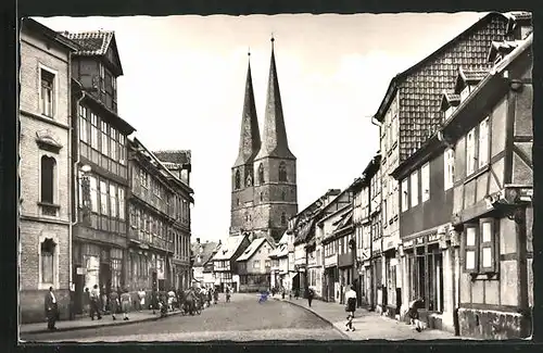 AK Quedlinburg, Pölkenstrasse mit Blick nach St. Nikolai