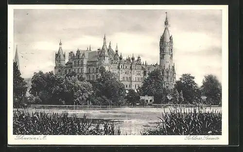 AK Schwerin, Schloss von der Seeseite gesehen